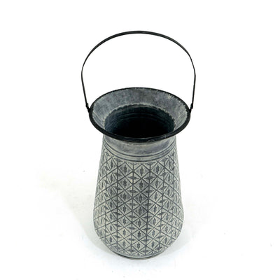 Gloria Metal Oxidized Vase With Holder