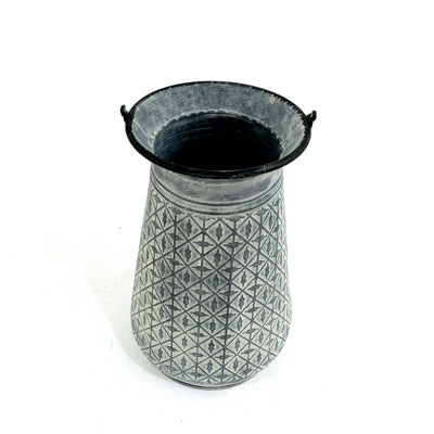 Gloria Metal Oxidized Vase With Holder