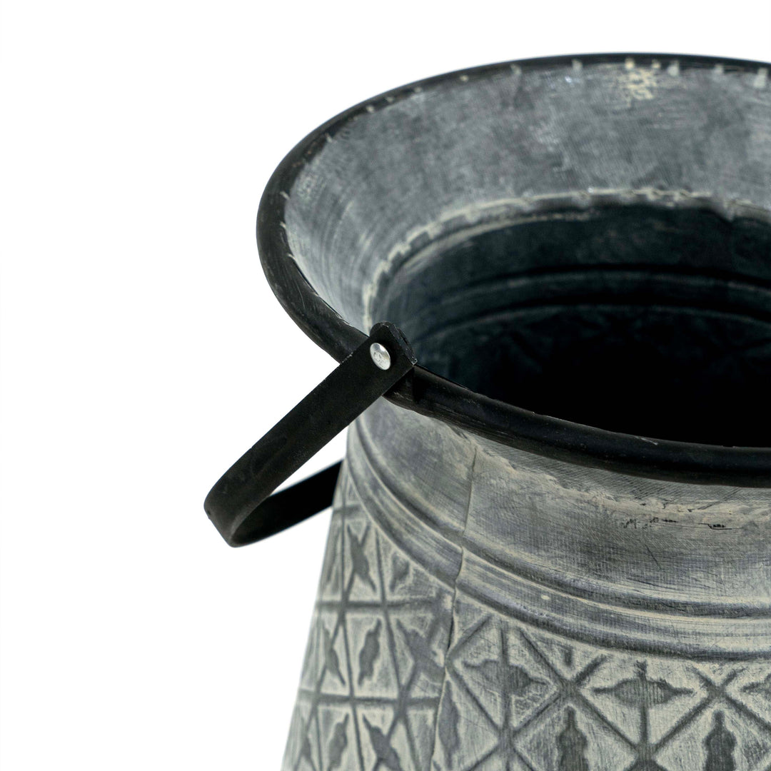 Gloria Metal Oxidized Vase With Holder