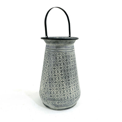 Gloria Metal Oxidized Vase With Holder