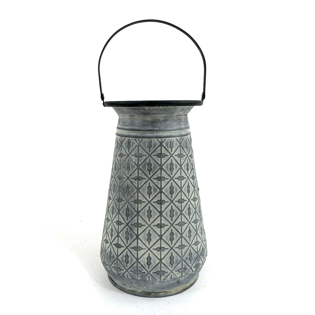 Gloria Metal Oxidized Vase With Holder