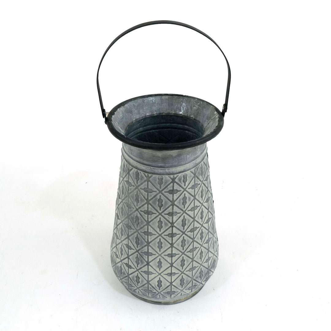 Gloria Metal Oxidized Vase With Holder