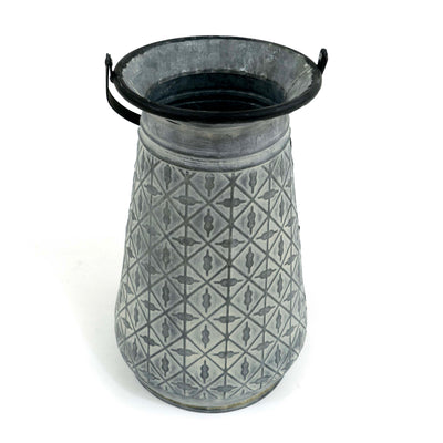 Gloria Metal Oxidized Vase With Holder