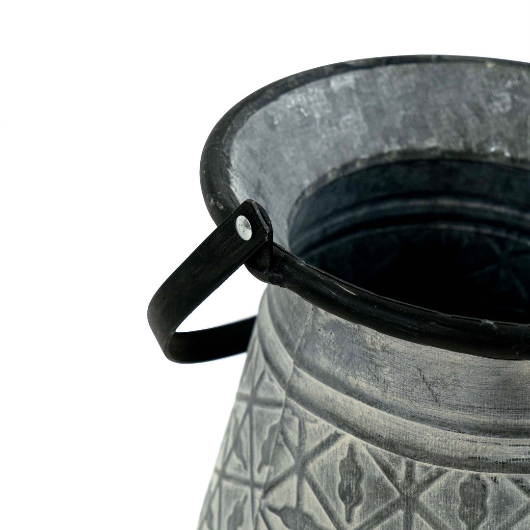 Gloria Metal Oxidized Vase With Holder