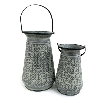 Gloria Metal Oxidized Vase With Holder