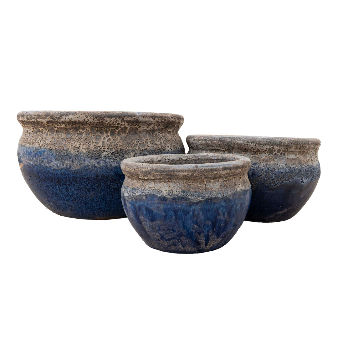 Vetle Pot - White Blue