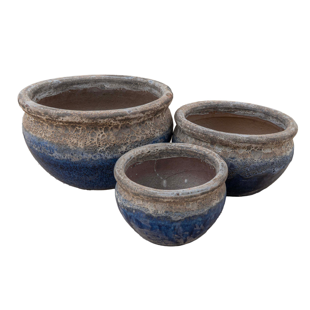 Vetle Pot - White Blue