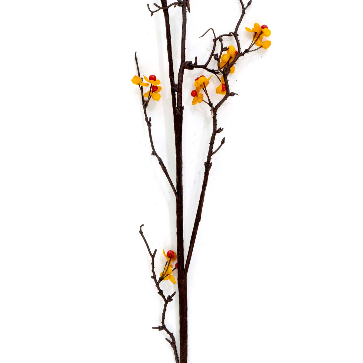 Hand Assembled Faux Orange Gypsophila Stem
