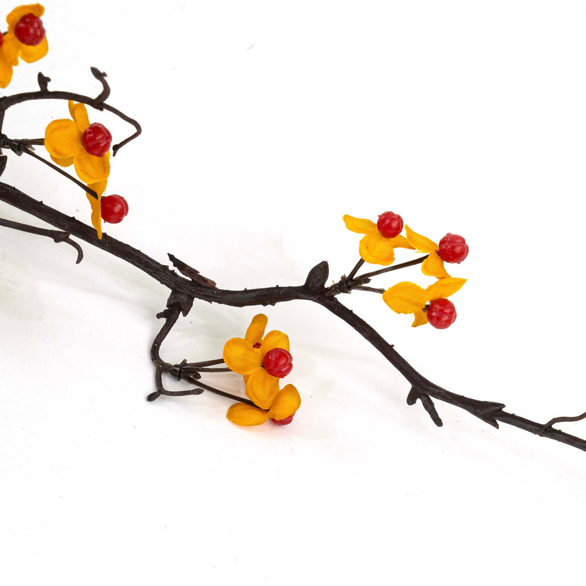 Hand Assembled Faux Orange Gypsophila Stem