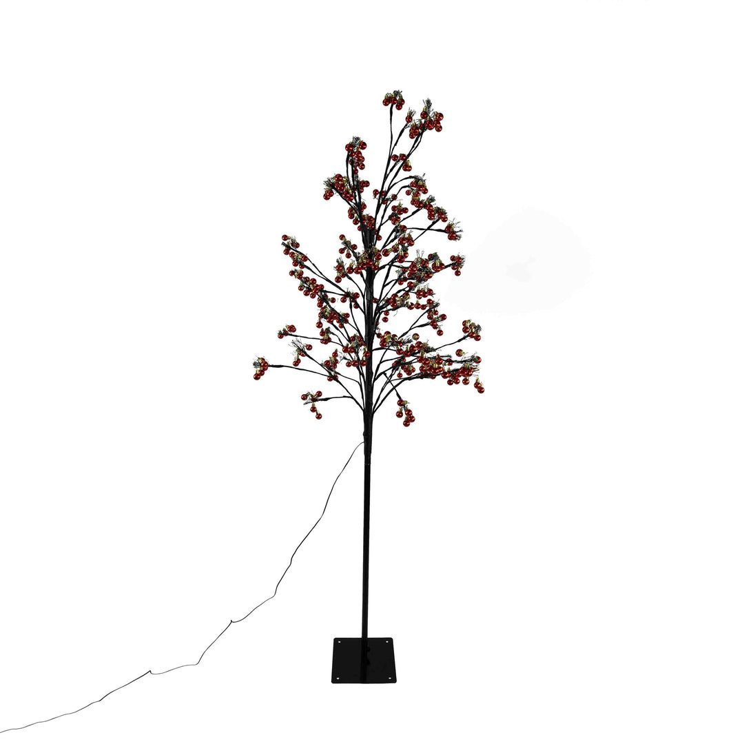 Warm White Led Tree With Red Ball And Adapter