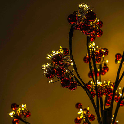 Warm White Led Tree With Red Ball And Adapter