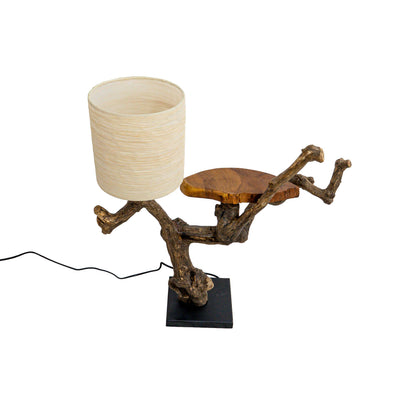 Fujedee Natural Stem Lamp with Tray Shelf