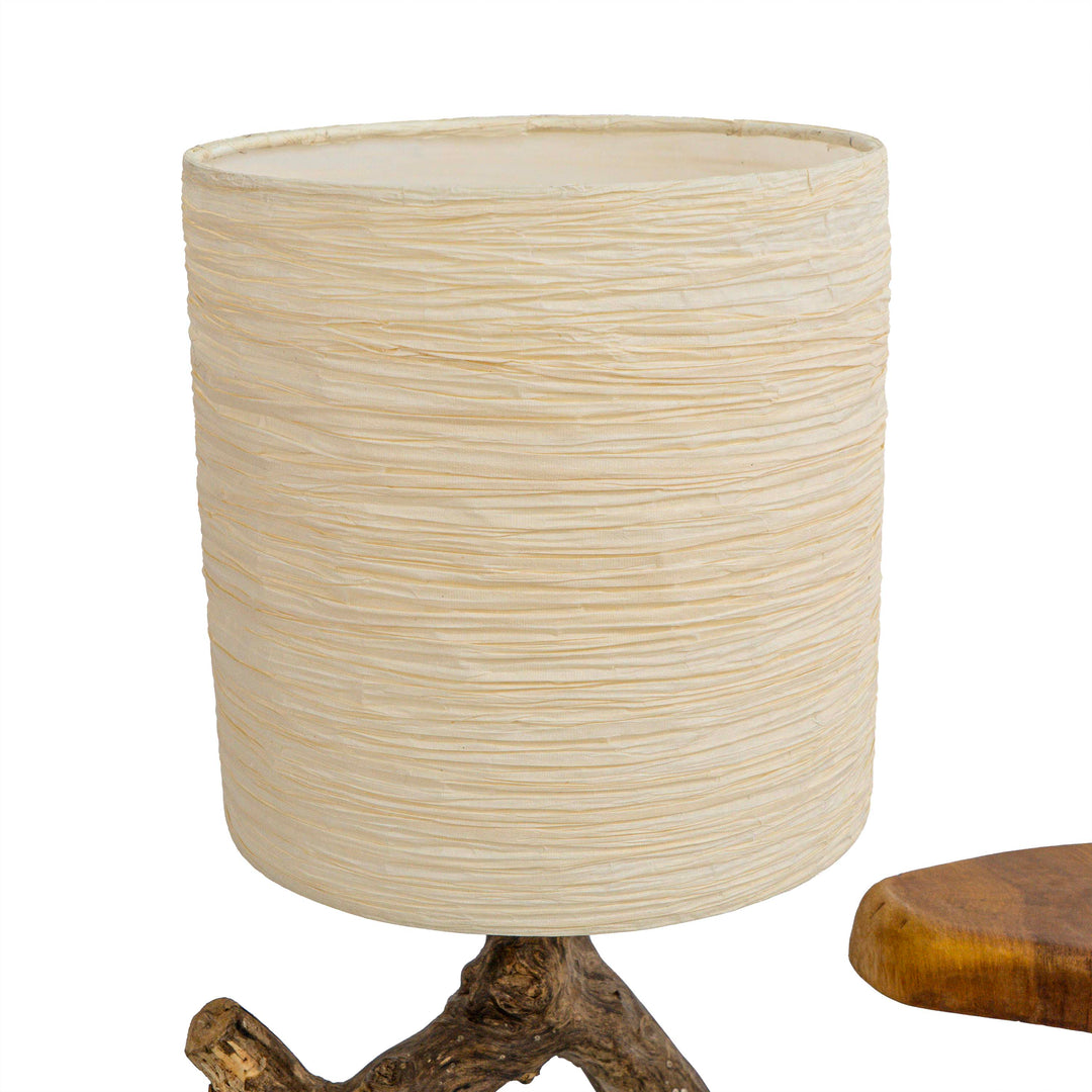 Fujedee Natural Stem Lamp with Tray Shelf