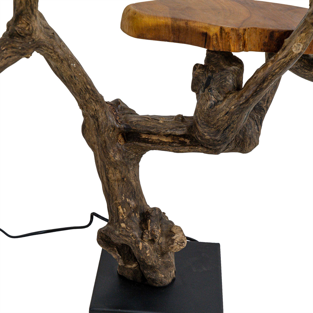 Fujedee Natural Stem Lamp with Tray Shelf