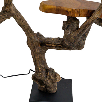 Fujedee Natural Stem Lamp with Tray Shelf