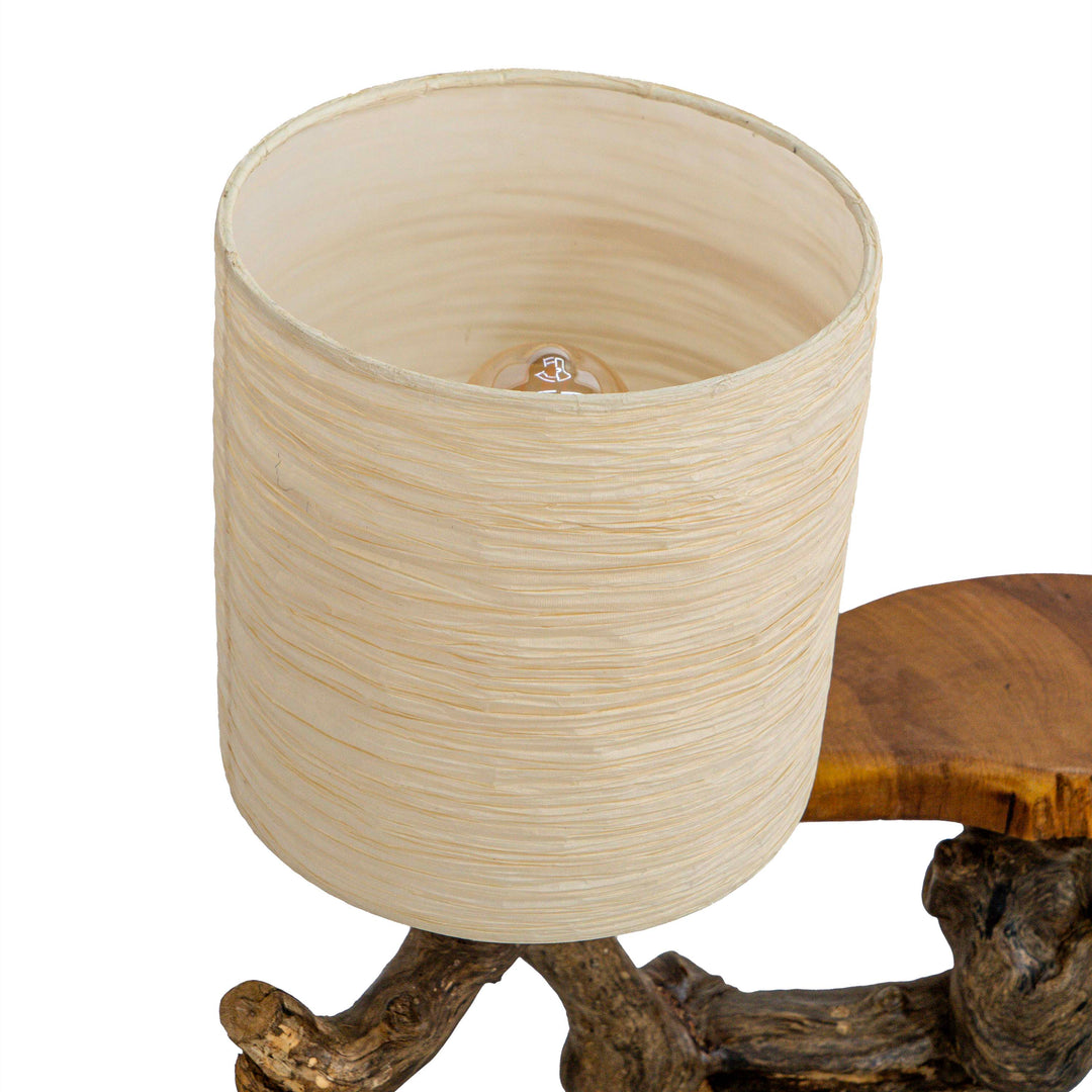 Fujedee Natural Stem Lamp with Tray Shelf
