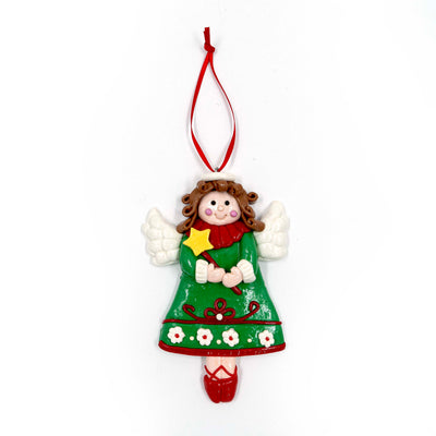 Christmas Ornament Angel Green