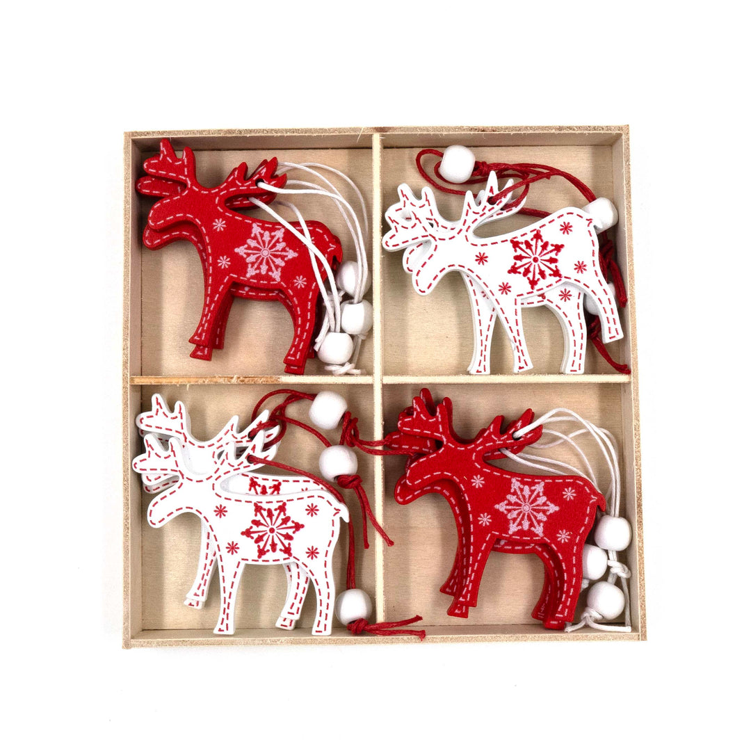 Christmas Reindeer Ornaments (Set of 4)