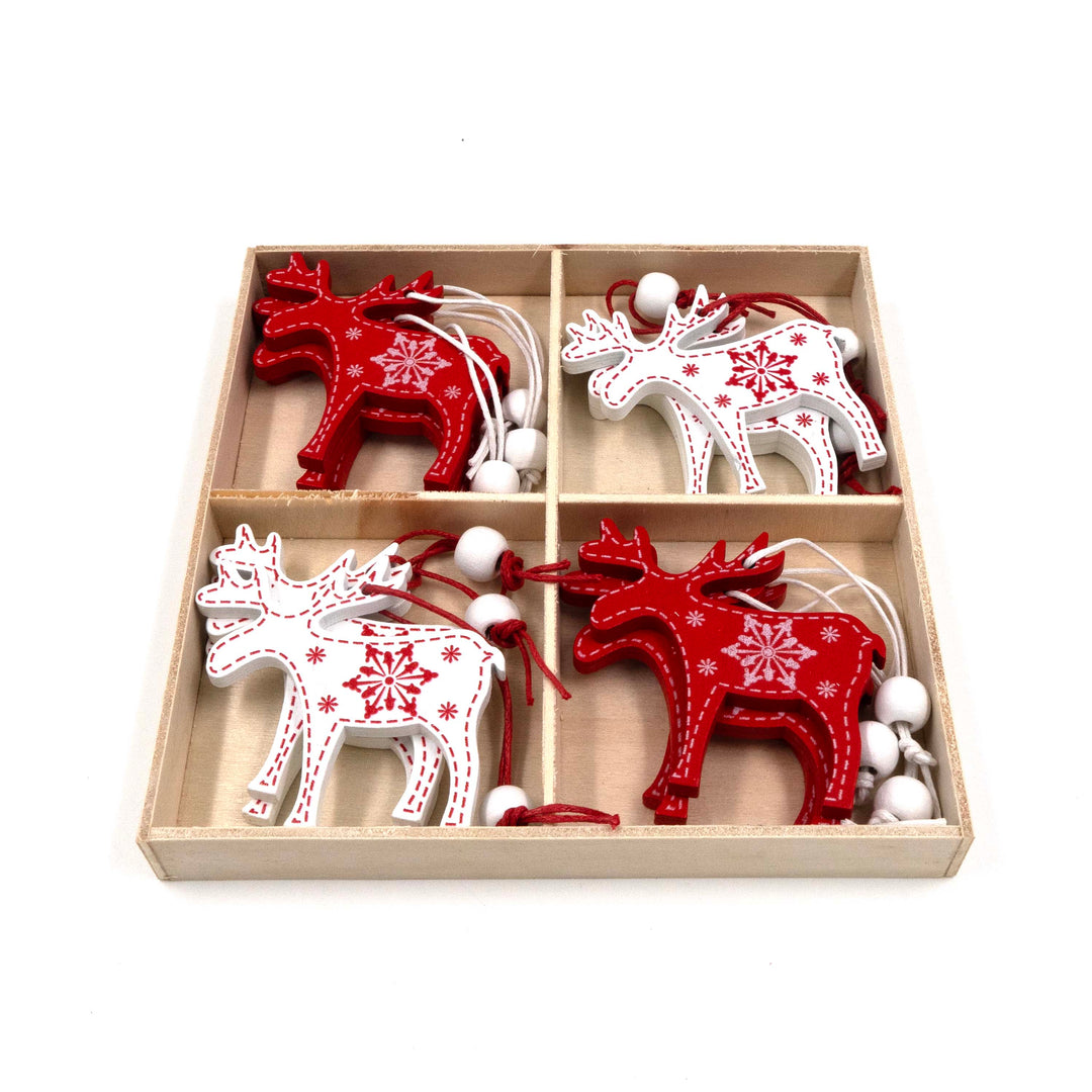 Christmas Reindeer Ornaments (Set of 4)