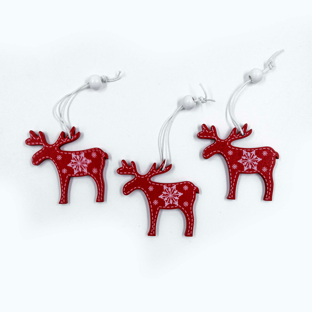 Christmas Reindeer Ornaments (Set of 4)