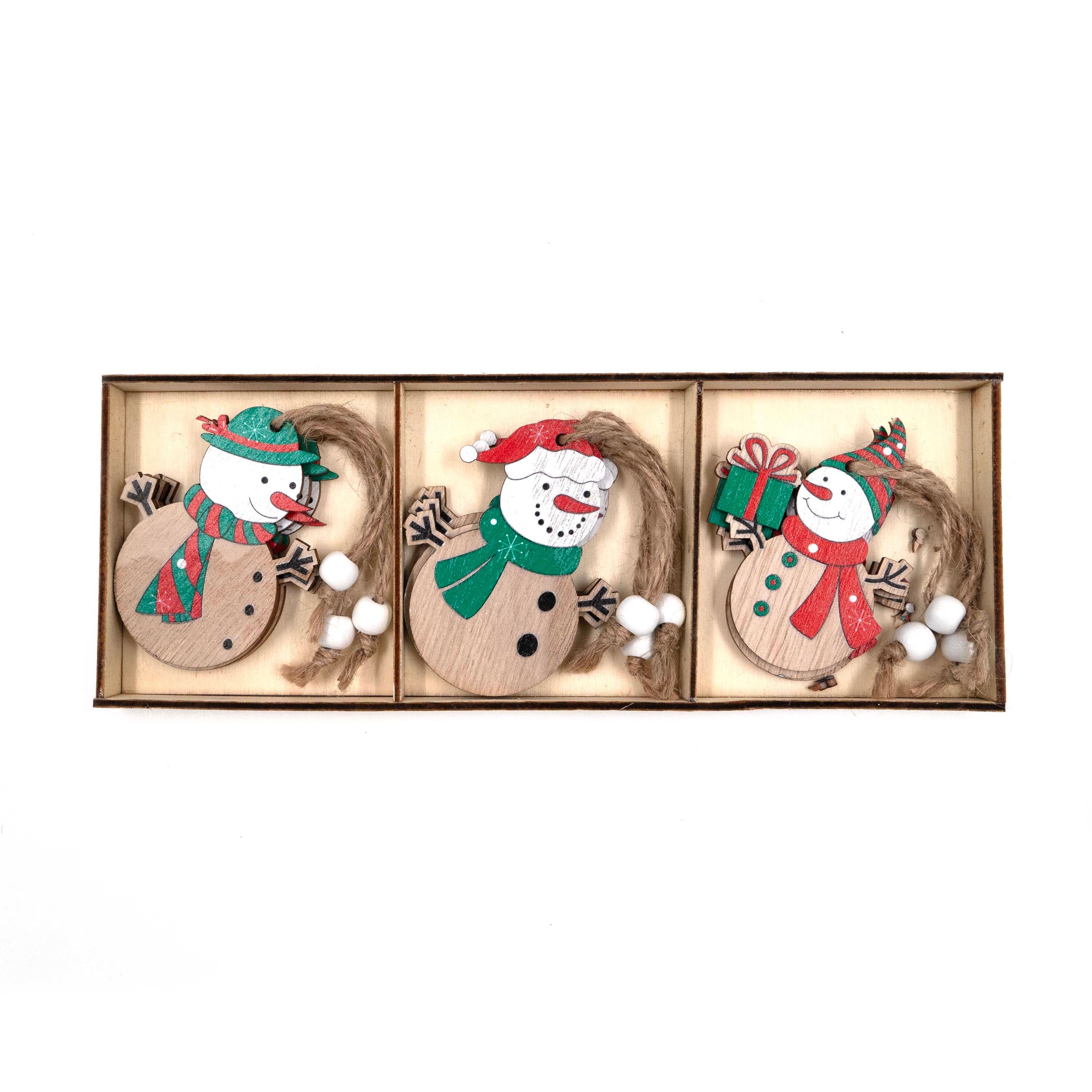 Christmas Snowman Ornaments (Set of 3)