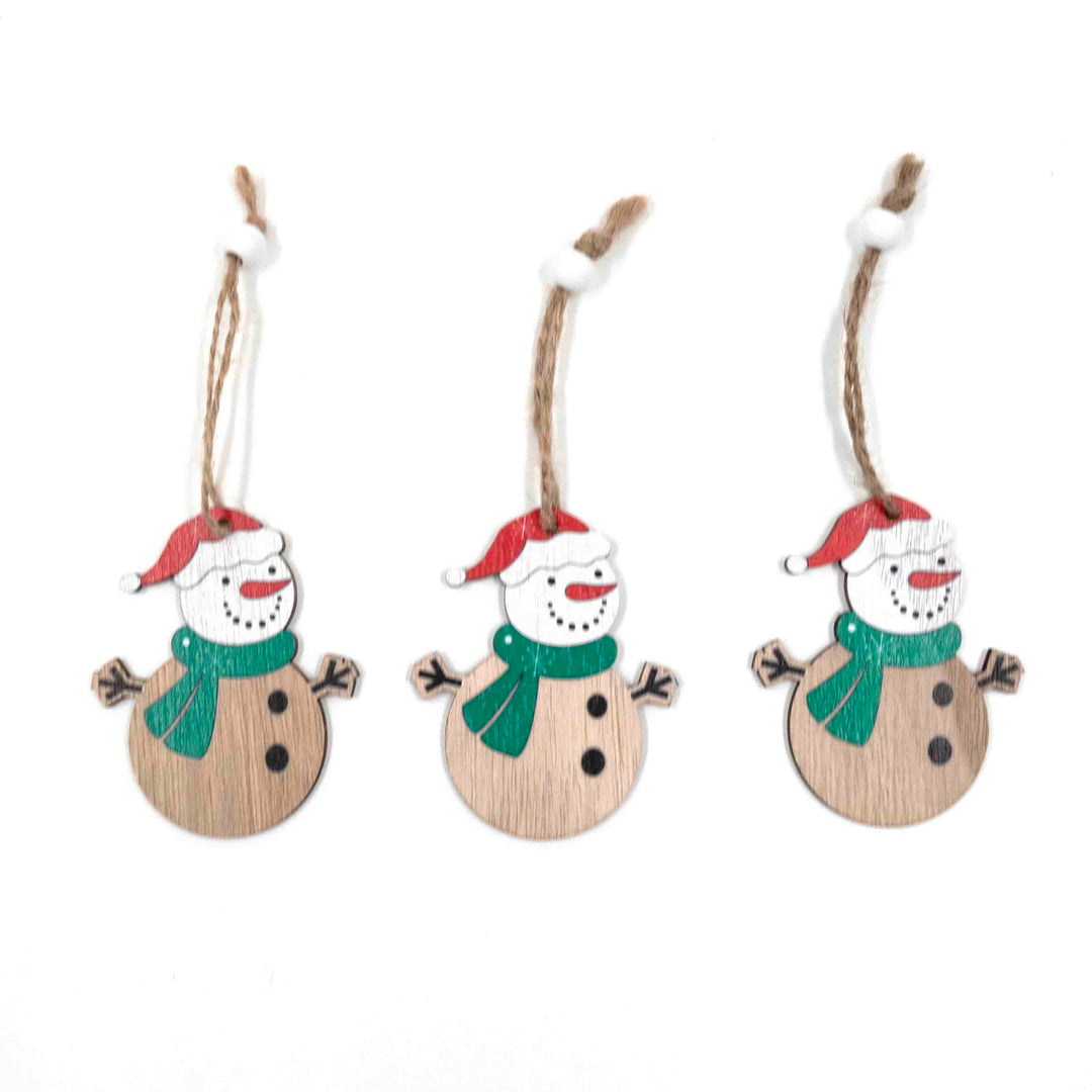 Christmas Snowman Ornaments (Set of 3)