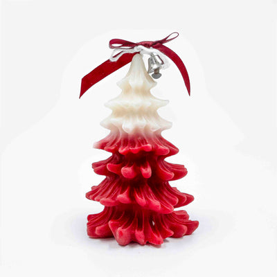 Iris Christmas Tree Candle Red