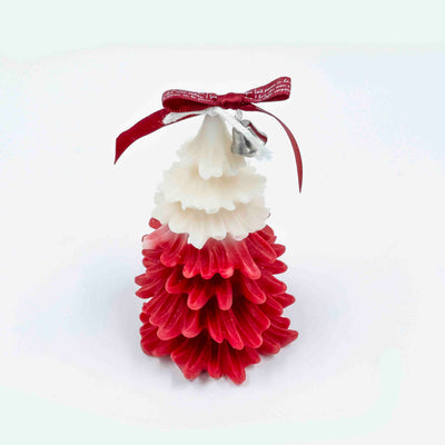 Iris Christmas Tree Candle Red