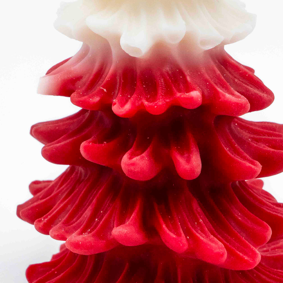 Iris Christmas Tree Candle Red