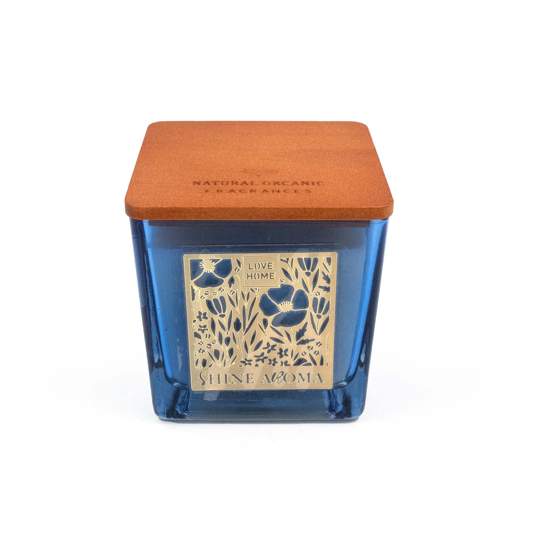 Aarom Block Jar Candle Blue