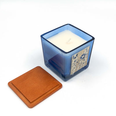 Aarom Block Jar Candle Blue