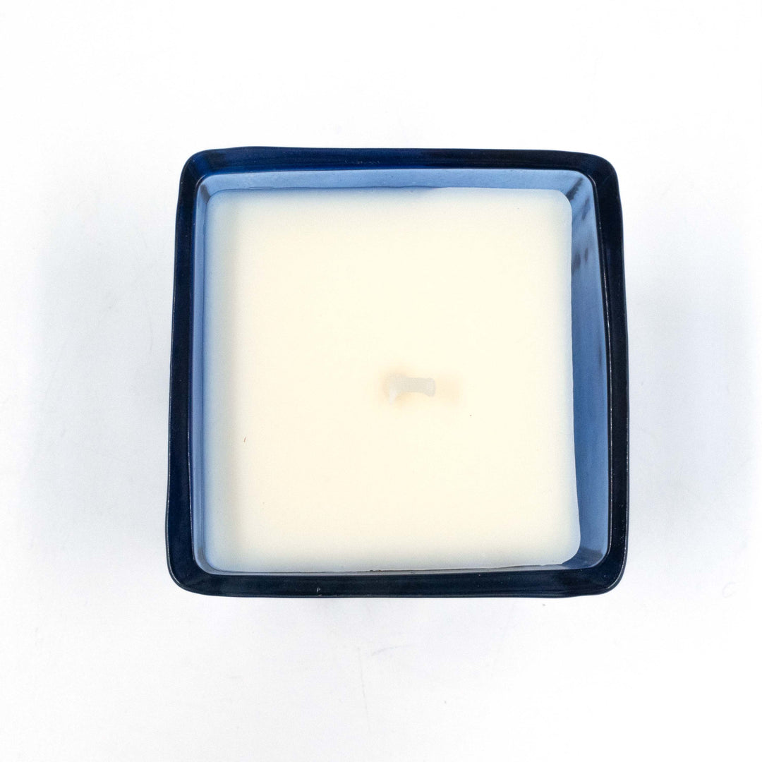 Aarom Block Jar Candle Blue