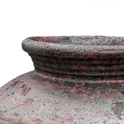 Grey Topped Terracotta Pot With Stand - Extra Large