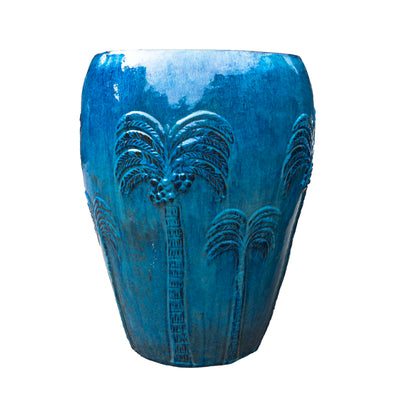 Light Blue Outdoor Glazed Planter