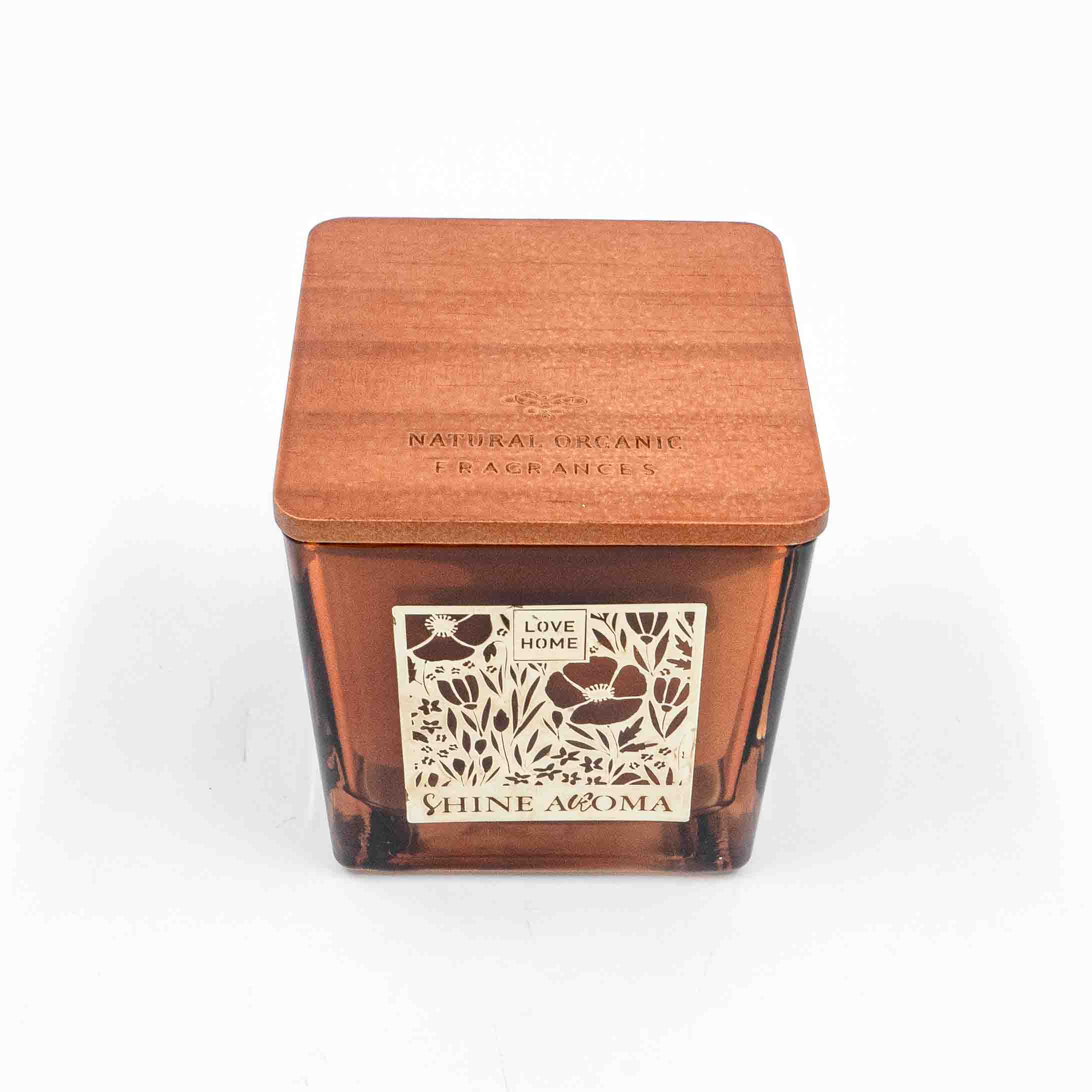 Aarom Block Jar Candle Brown