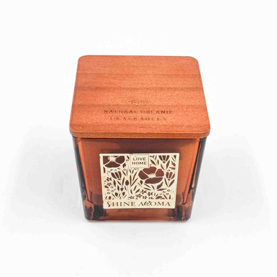 Aarom Block Jar Candle Brown