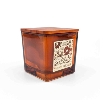 Aarom Block Jar Candle Brown