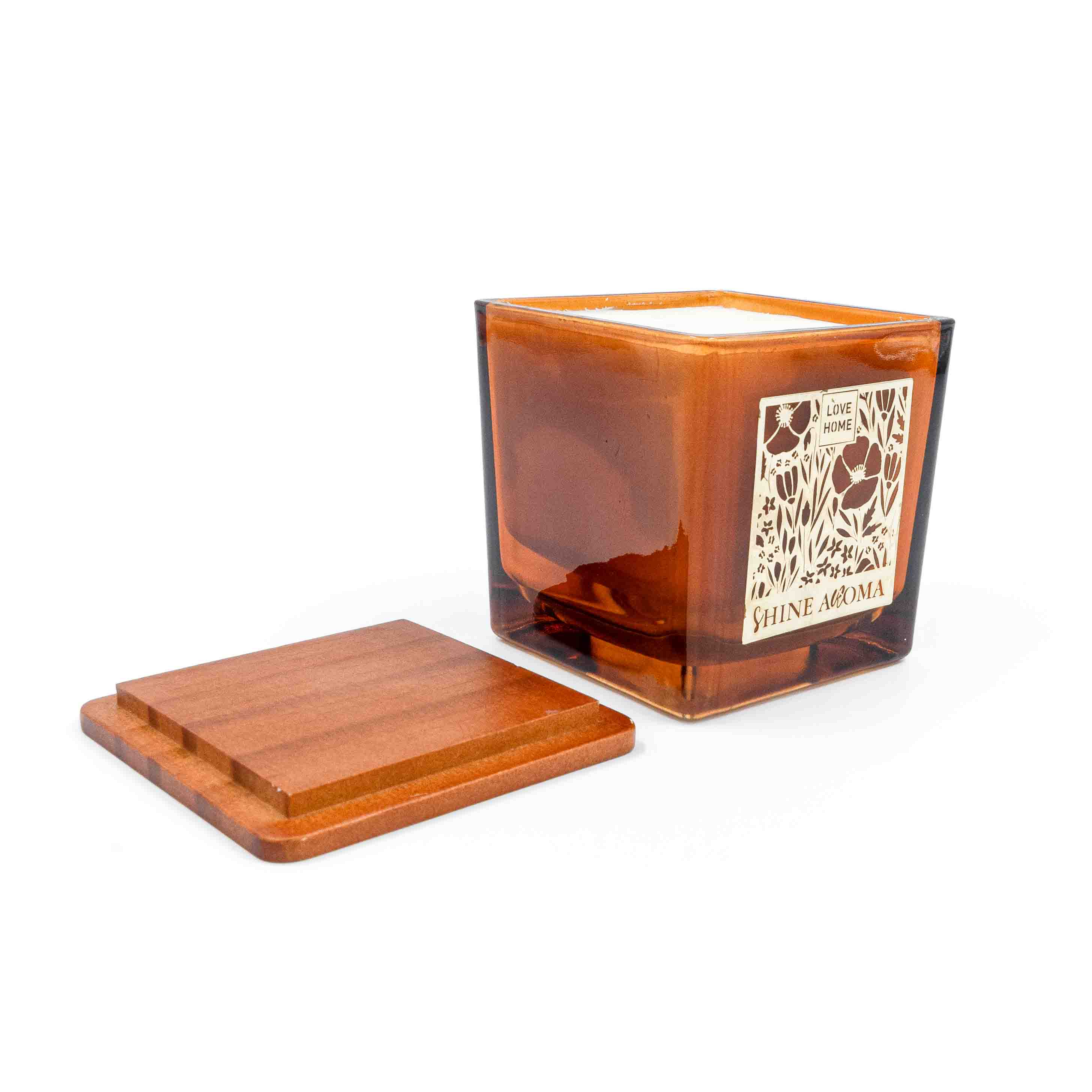 Aarom Block Jar Candle Brown