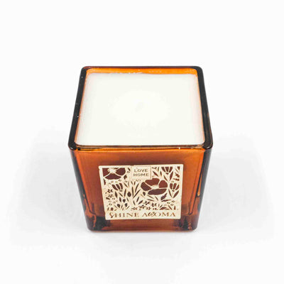 Aarom Block Jar Candle Brown