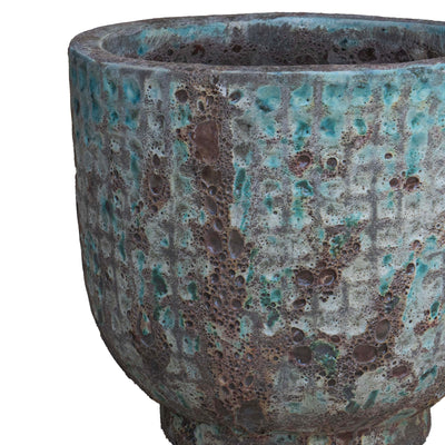 Ancient Tidi Green Dimple Round Pot