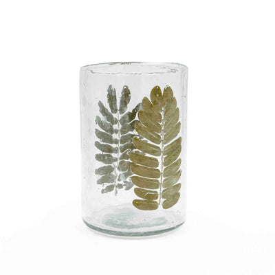 Tumbler Leafy Glass Candle Holder