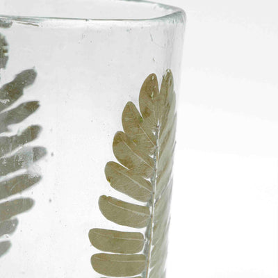 Tumbler Leafy Glass Candle Holder