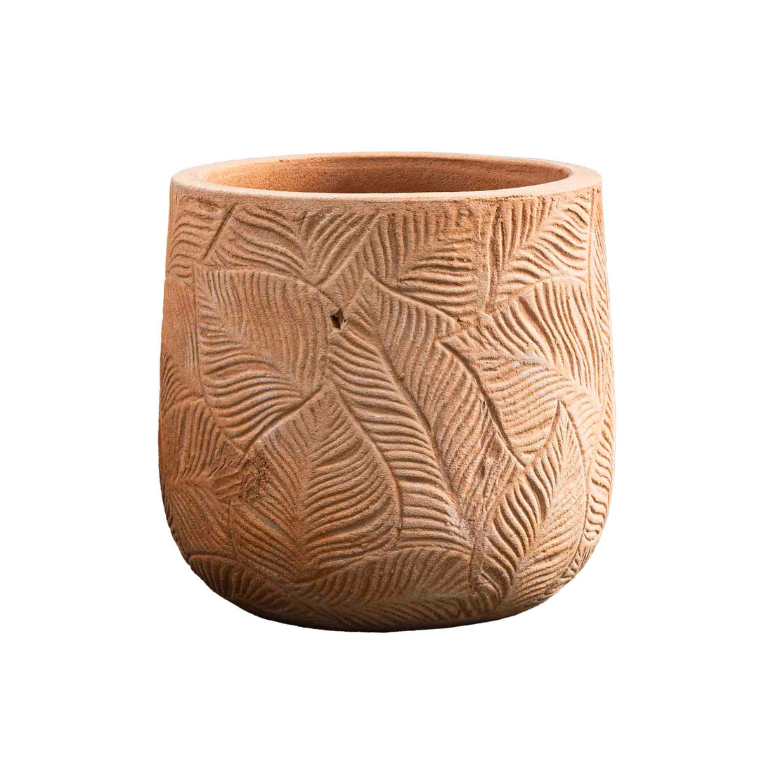 Round Terracotta Brown Pot