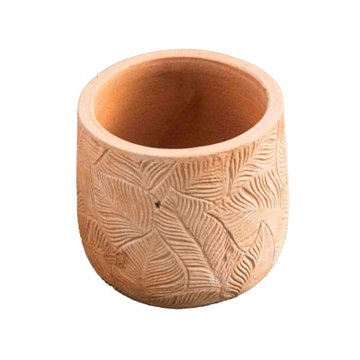 Round Terracotta Brown Pot