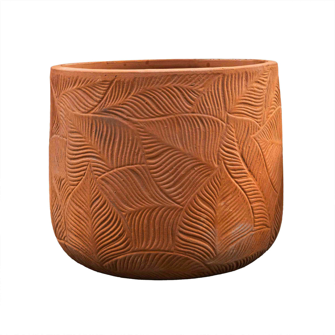 Round Terracotta Brown Pot