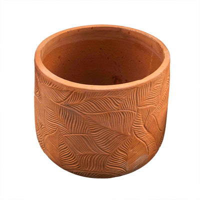 Round Terracotta Brown Pot