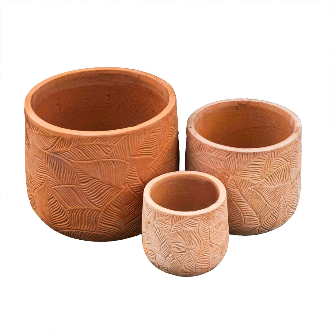 Round Terracotta Brown Pot