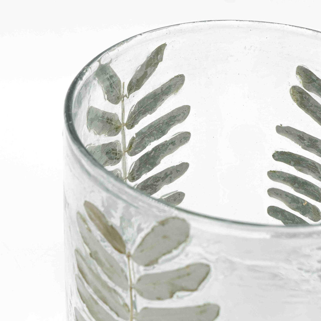 Leafy Glass Candle Holder