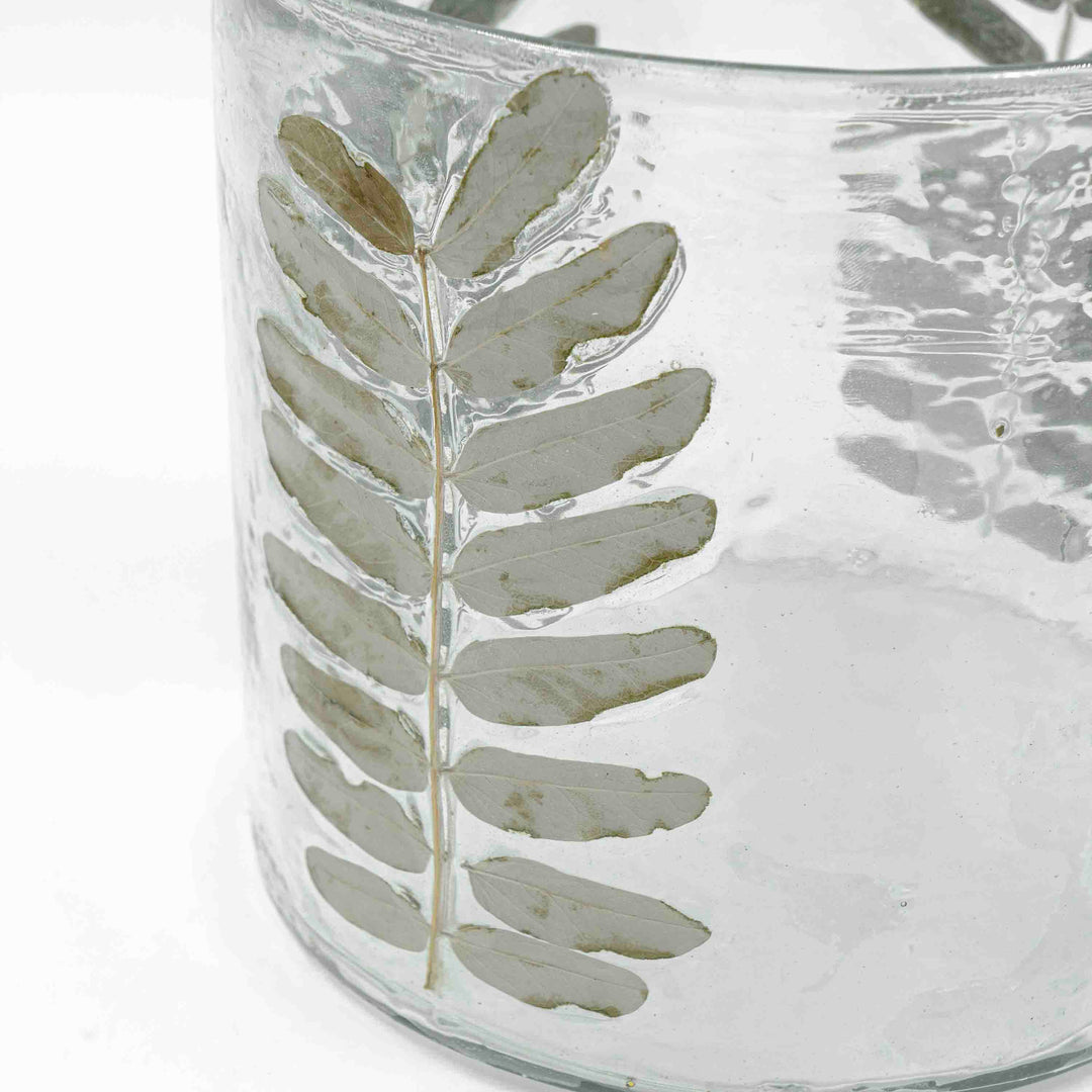 Leafy Glass Candle Holder