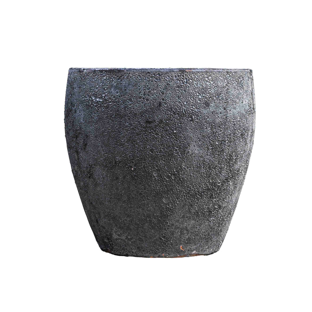 Round Black Ancient Pot